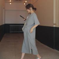 孕妇装夏装连衣裙2020新款宽松韩版清新时尚修身舒适高档网红潮妈孕妇连衣裙夏装洋气2020新款夏天中长款过膝大码宽松潮妈