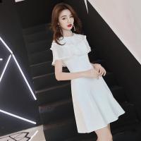 礼服女晚礼服长拖尾成人礼宴会名媛气质高端大气优雅时尚气场女王宴会晚礼服2020新款高贵优雅气质短款显瘦名媛洋装白色小礼服