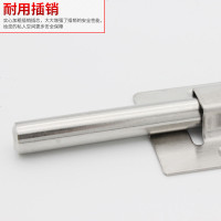 配螺丝不锈钢插销门栓门扣木门窗防盗插销锁卫生间加厚明装门插销 2寸小方插销(配螺丝)