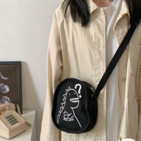 日系简约帆布圆形小包包女包2020时尚新款ins百搭卡通蹦迪斜挎包