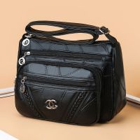 真皮羊皮女包2020新款百搭大容量斜挎包软皮中年女士单肩包妈妈包