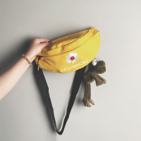 网红帆布小包女2020新款韩国时尚流行胸包ins少女百搭斜挎腰包潮