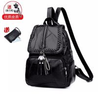 双肩包女2020新款背包软皮质感大容量休闲旅行书包女韩版流苏背包