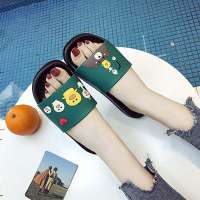 [买3送1]居家可爱情侣一字拖凉拖鞋女夏季外穿防滑卡通拖鞋厚底