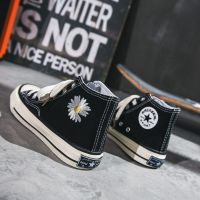 1970s小雏菊高帮帆布鞋女韩版2020新款学生板鞋原宿复古港风潮鞋