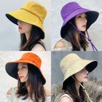 帽子夏季防晒女新款韩版学生百搭遮阳帽圆脸太阳帽防紫外线渔夫帽