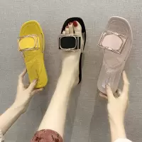 时尚简约新款拖鞋女夏ins少女潮流防滑塑料软底外穿平底沙滩凉拖
