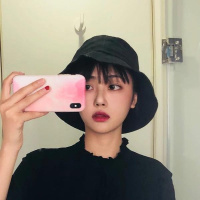 纯色渔夫帽女双面日系ins明星肖战同款遮阳学生防晒遮阳帽子潮