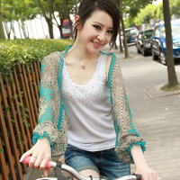 雪纺衫女长袖小披肩春夏女装新款短款防晒衣衣服丝巾袖套外套上衣