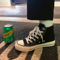 高帮帆布鞋女学生韩版原宿风ulzzang复古1970s港味百搭ins板鞋潮