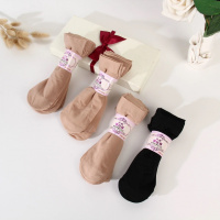 [5双/20双]钢丝袜短丝袜子女短筒薄款春夏季不勾丝肉色天鹅绒袜 20双装[15双肤色+5双黑色]