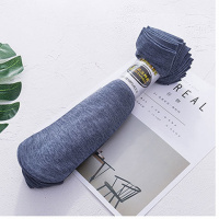 夏季薄袜子男士中筒防勾丝男丝袜商务休闲风透气吸汗防滑 10双:蓝色