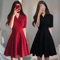 大码女装2020夏装新款洋气胖妹妹网红减龄藏肉显瘦胖mm红色连衣裙