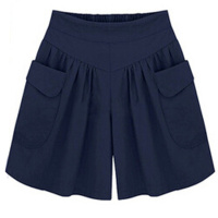 大码女装新款2020夏季加肥加大码热裤显瘦胖妹妹松紧高腰阔腿短裤