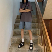 牛仔短裤女宽松夏新款韩版学生bf百搭高腰显瘦直筒五分阔腿裤热裤
