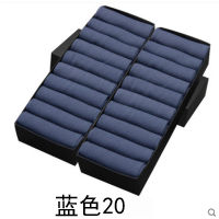 袜子男士丝袜夏季薄款中筒防臭透气短袜夏款超薄男袜纯色黑色袜男 0019蓝色20双