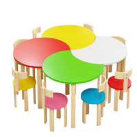 业彩家居手工桌绘画美术桌写字学习桌会议桌凳