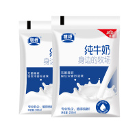 银桥 纯牛奶 经典款百利包纯牛奶 早餐奶 全脂奶 200ml*16袋