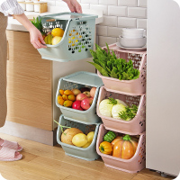 可叠加收纳筐塑料玩具收纳篮 厨房零食蔬菜筐子浴室置物架