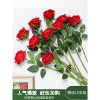 仿真玫瑰花客厅装饰电视柜隔断摆设绢花婚礼布置假花花束干花摆件