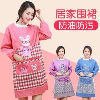 围裙韩版时尚厨房长袖罩衣家用成人女男士围腰工作服防油污