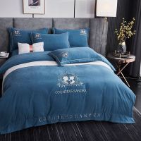 四件套加厚纯棉全棉床单被罩被套床笠单双人床上用品三件套