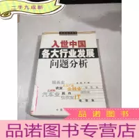正 九成新入世中国各大行业发展问题分析。