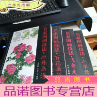 正 九成新名家国画技法 山水教程,飞禽走兽,百花画谱,牡丹画谱