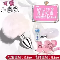 狗猫兔尾巴肛塞尾巴女小小号新手sm情趣用具外出穿戴后庭另类玩具 白尾巴组合6