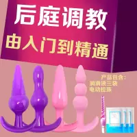 肛塞男女用g点后庭拉珠塞大小号手动扩肛器成人gay自慰器外出穿戴 四兄弟+润滑油三袋+后庭拉珠