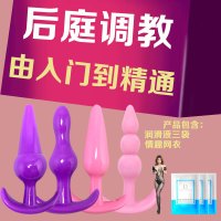 肛塞男女用g点后庭拉珠塞大小号手动扩肛器成人gay自慰器外出穿戴 四兄弟+润滑油三袋+情趣网衣