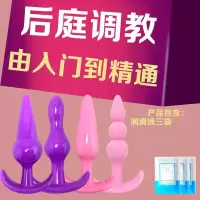 肛塞男女用g点后庭拉珠塞大小号手动扩肛器成人gay自慰器外出穿戴 四兄弟+润滑油三袋