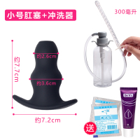 情趣sm肛冲器肛塞注射女排宿便工具插入后庭男用可 冲洗器+小号中空肛塞+小油+2生理盐