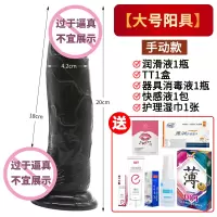 女用假仿真透明阳具学生电动茎可插按摩棒抽插男超大生殖器 [大号-黑色]送畅玩大送礼包