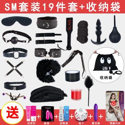 sm情趣套装工具皮鞭夫妻激情性用品捆绳玩具惩罚乳夹道具用具做爱 十九件套[送6礼]+收纳袋+捆绑教程