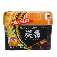 日本kokubo家用鞋柜空气清新除臭除味剂活性炭脱臭防潮去异味150g 炭款（1盒）