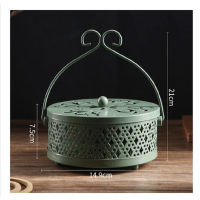 蚊香盘拖防烫防火蚊香盒创意家用带盖接灰放蚊香架铁艺檀香蚊香炉