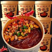 酸辣粉桶装批发整箱正宗网红6粉丝重庆酸辣粉12大桶方便面泡110G