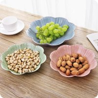 大号3个装【三色】 欧式家用水果盘客厅茶几麦秸秆糖果盘干果盘办公室零食盘瓜果盘子