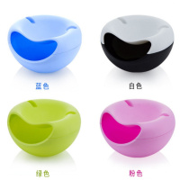 蓝色 懒人手机支架神器塑料双层干果盘2个装 懒人手机支架神器塑料双层干果盘水果盘收纳盒懒人果盘瓜子盒