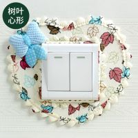 树叶桃边桃心 布艺开关保护套开关贴墙贴创意客厅卧室灯墙壁插座装饰贴简约现代