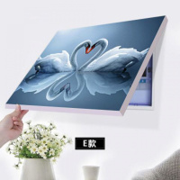 F167 水晶膜60*50容纳宽50高40 免打孔现代简约电表箱装饰画遮挡总开关电闸箱盒配电表箱电表挂画