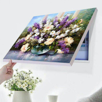 F191 水晶膜60*40容纳宽50高30 免打孔现代简约电表箱装饰画遮挡总开关电闸箱盒配电表箱电表挂画
