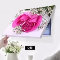 F19 水晶膜40*30容纳宽30高20 免打孔现代简约电表箱装饰画遮挡总开关电闸箱盒配电表箱电表挂画