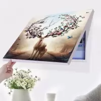 麋鹿 50*40[容纳宽40高30厘米] 免打孔现代简约电表箱装饰画遮挡总开关电闸箱盒配电表箱电表挂画