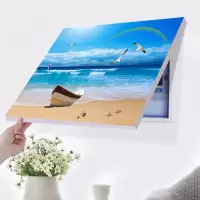 海边沙滩 水晶膜50*40容纳宽40高30 免打孔现代简约电表箱装饰画遮挡总开关电闸箱盒配电表箱电表挂画