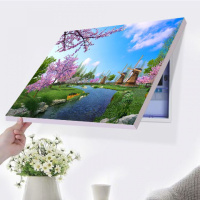 樱花谷 60*40[容纳宽50高30厘米] 免打孔现代简约电表箱装饰画遮挡总开关电闸箱盒配电表箱电表挂画
