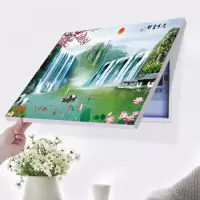 流水生财 水晶膜70*50容纳宽60高40 免打孔现代简约电表箱装饰画遮挡总开关电闸箱盒配电表箱电表挂画
