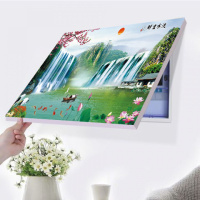 流水生财 水晶膜50*40容纳宽40高30 免打孔现代简约电表箱装饰画遮挡总开关电闸箱盒配电表箱电表挂画