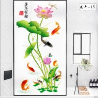 花卉-15 30cmX60cm 静电磨砂玻璃贴膜卫生间浴室透光不透明阳台卧室遮光防窥玻璃贴纸